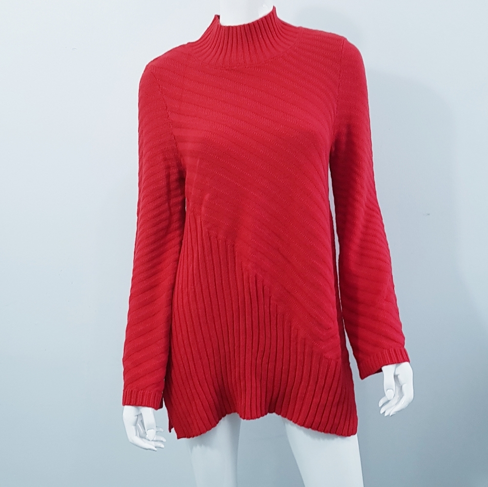 Charter Club Turtle Neck, Long Flared Knit Sweater Size S (J)